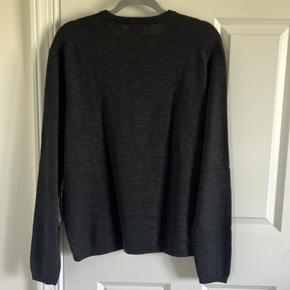 Jos. A Bank Size Large Merino Wool Dark Gray V-Neck - Picture 5 of 7